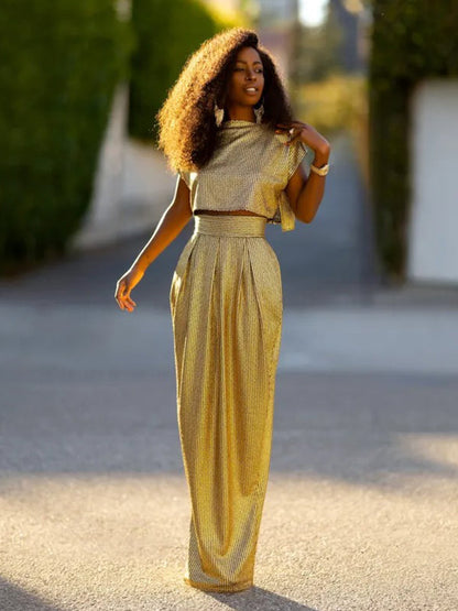 La Lumière Dorée — Metallic Two-Piece Set