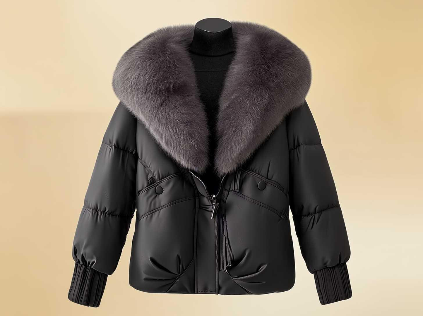 La Avalanche — Oversized Faux-Fur Collar Puffer Jacket