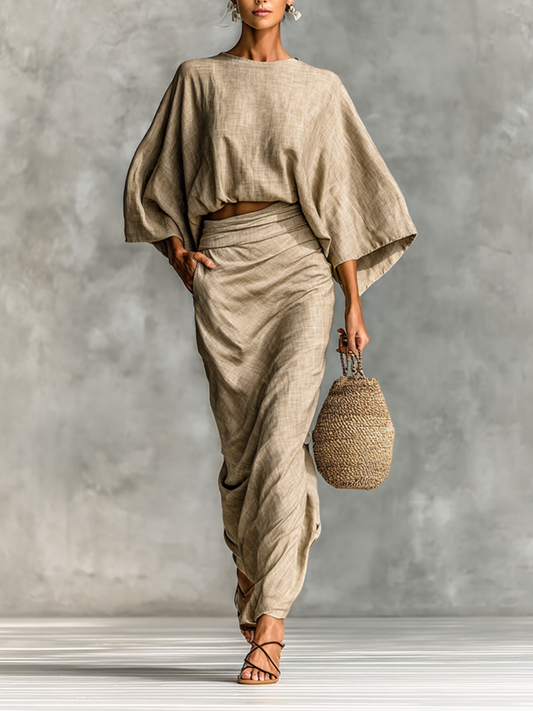 Le Soleil — Cotton-Linen Batwing Set