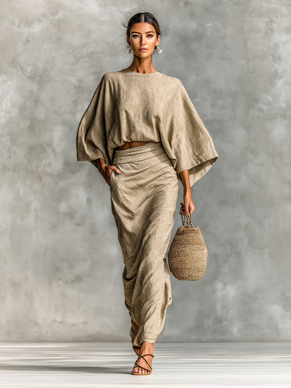 Le Soleil — Cotton-Linen Batwing Set