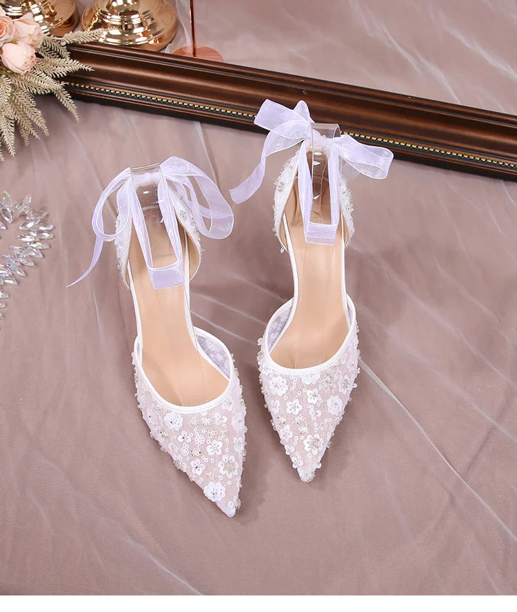 Le Amour Heel — Lace Tie Slingback