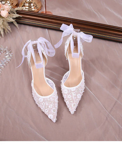Le Amour Heel — Lace Tie Slingback