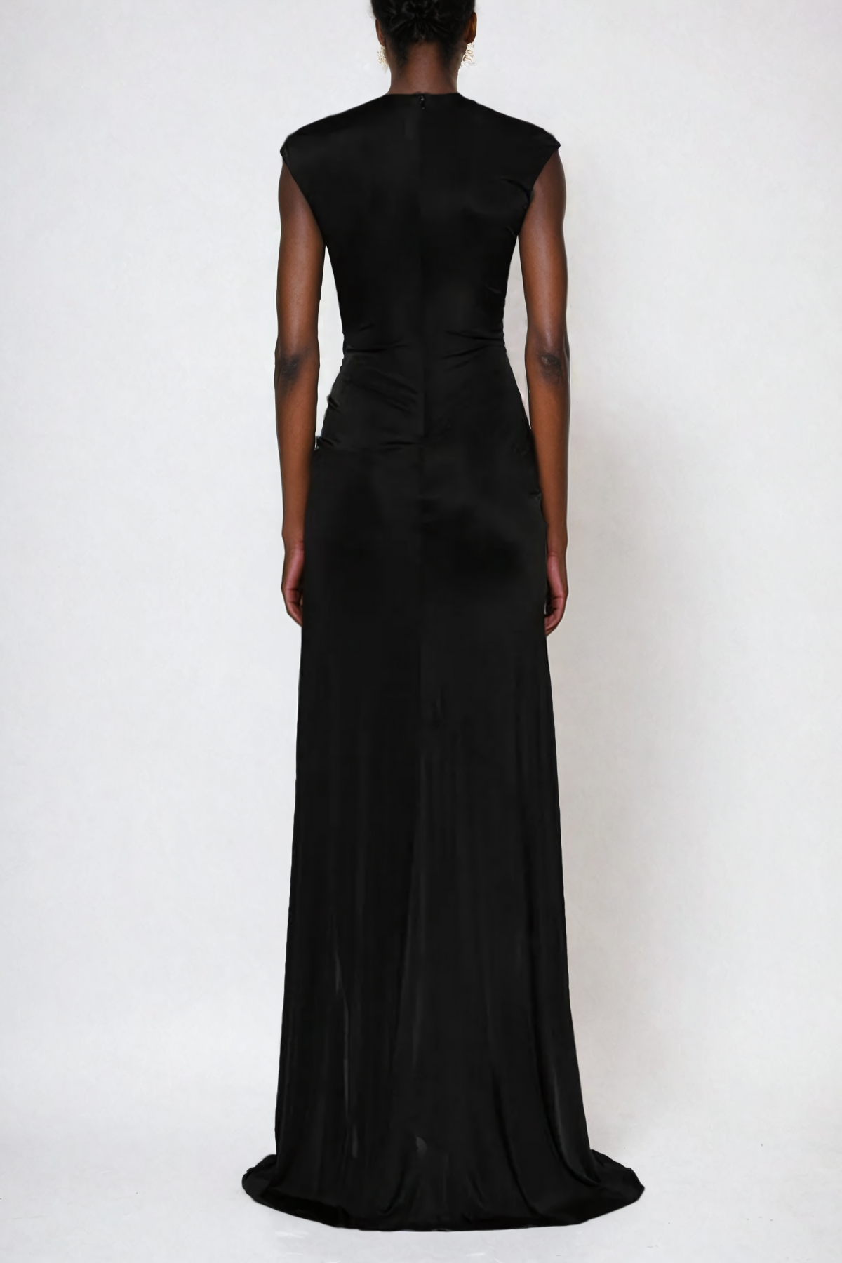 La Fleur Noire — Rhinestone Split Maxi Dress