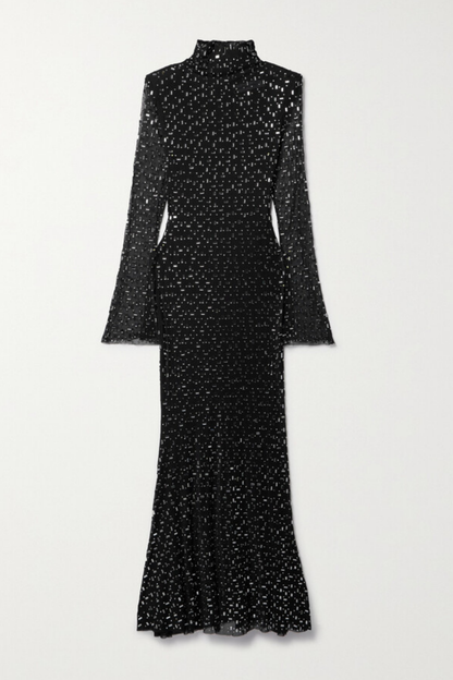 Andie — Rhinestone Long-Sleeve Bodycon Maxi Dress