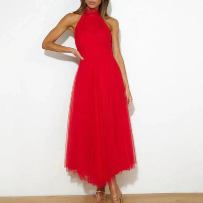 La Celestine — Tulle Halter Midi in Soft Volume