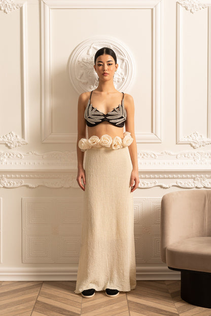 La Étoile — Floral Waist Maxi Skirt