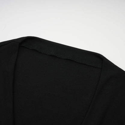 La Noir Drapée — Sculpted open-front top