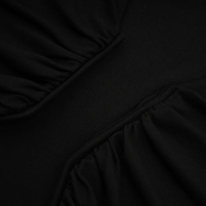La Noir Drapée — Sculpted open-front top