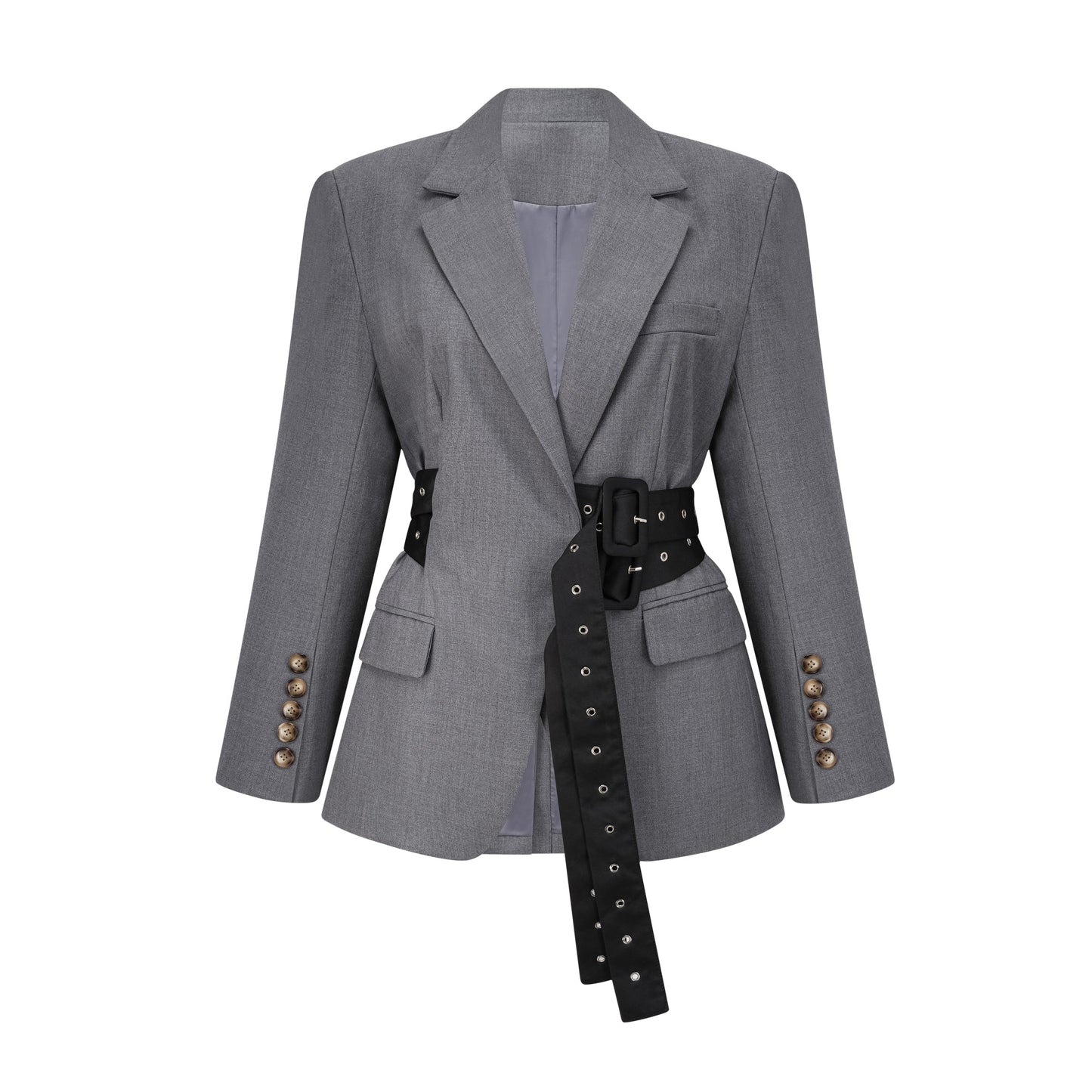 La Ceinture Structurée — Tailored blazer dress with statement belt