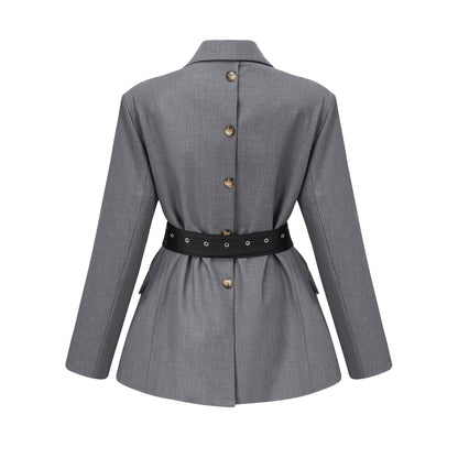 La Ceinture Structurée — Tailored blazer dress with statement belt