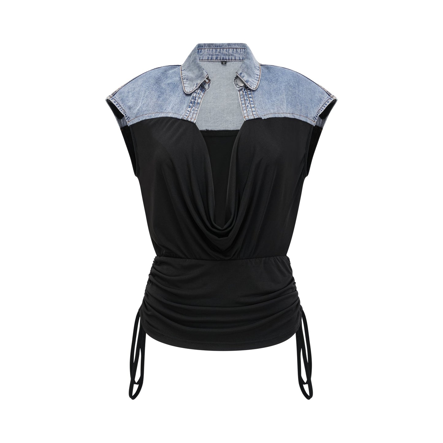 La Contraste Cintrée — Panelled draped top and skirt set