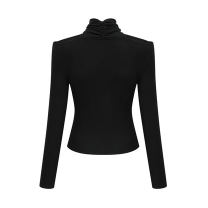 La Drapée Nocturne — Halterneck cut-out jersey top