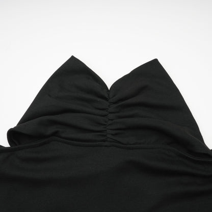 La Drapée Nocturne — Halterneck cut-out jersey top