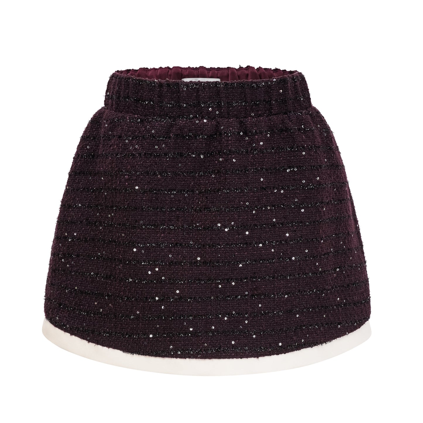 La Minuit — Sequin tweed cropped jacket and mini skirt