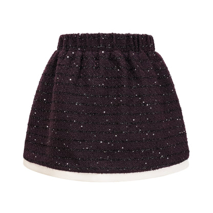 La Pourpre Éclatante — Cropped tweed jacket and mini skirt set