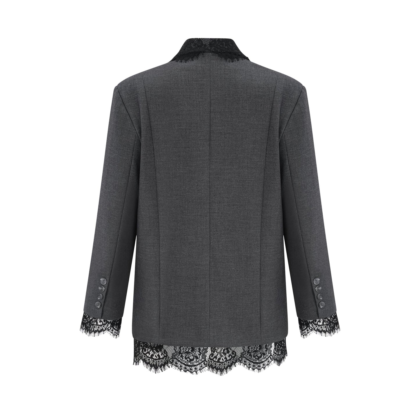 La Dentelle Tailleur — Lace-panel structured blazer