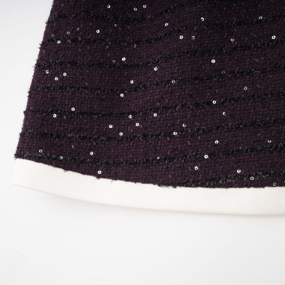 La Minuit — Sequin tweed cropped jacket and mini skirt