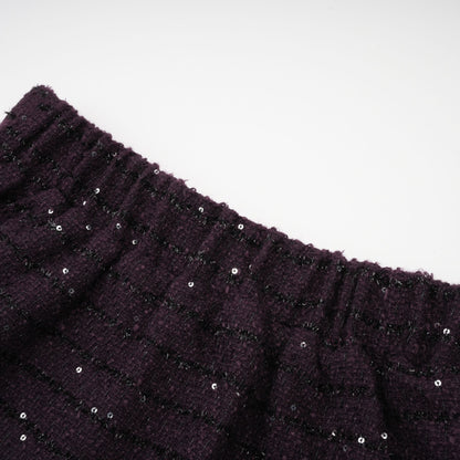 La Pourpre Éclatante — Cropped tweed jacket and mini skirt set