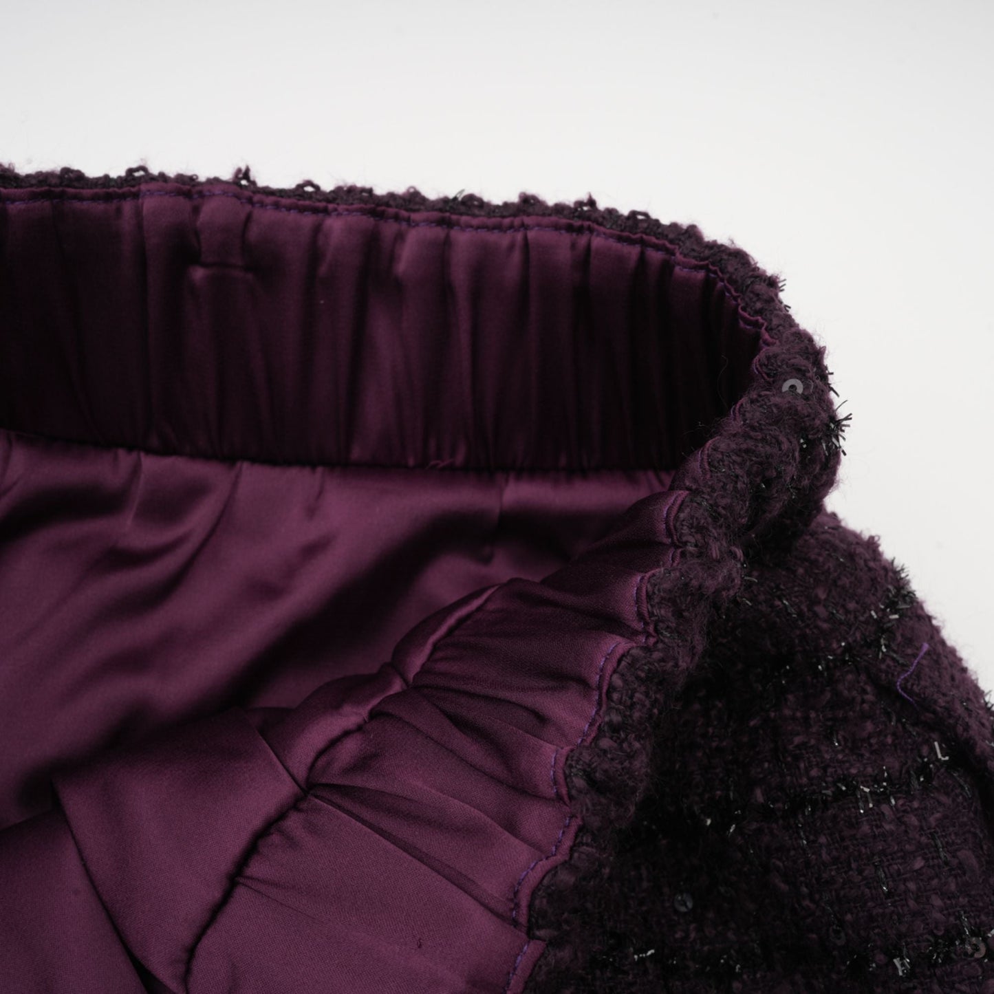 La Pourpre Éclatante — Cropped tweed jacket and mini skirt set