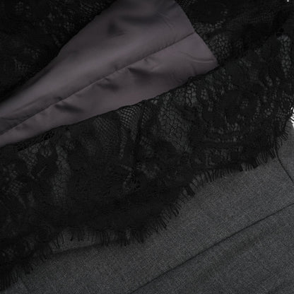 La Dentelle Tailleur — Lace-panel structured blazer