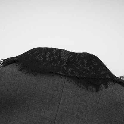 La Dentelle Tailleur — Lace-panel structured blazer