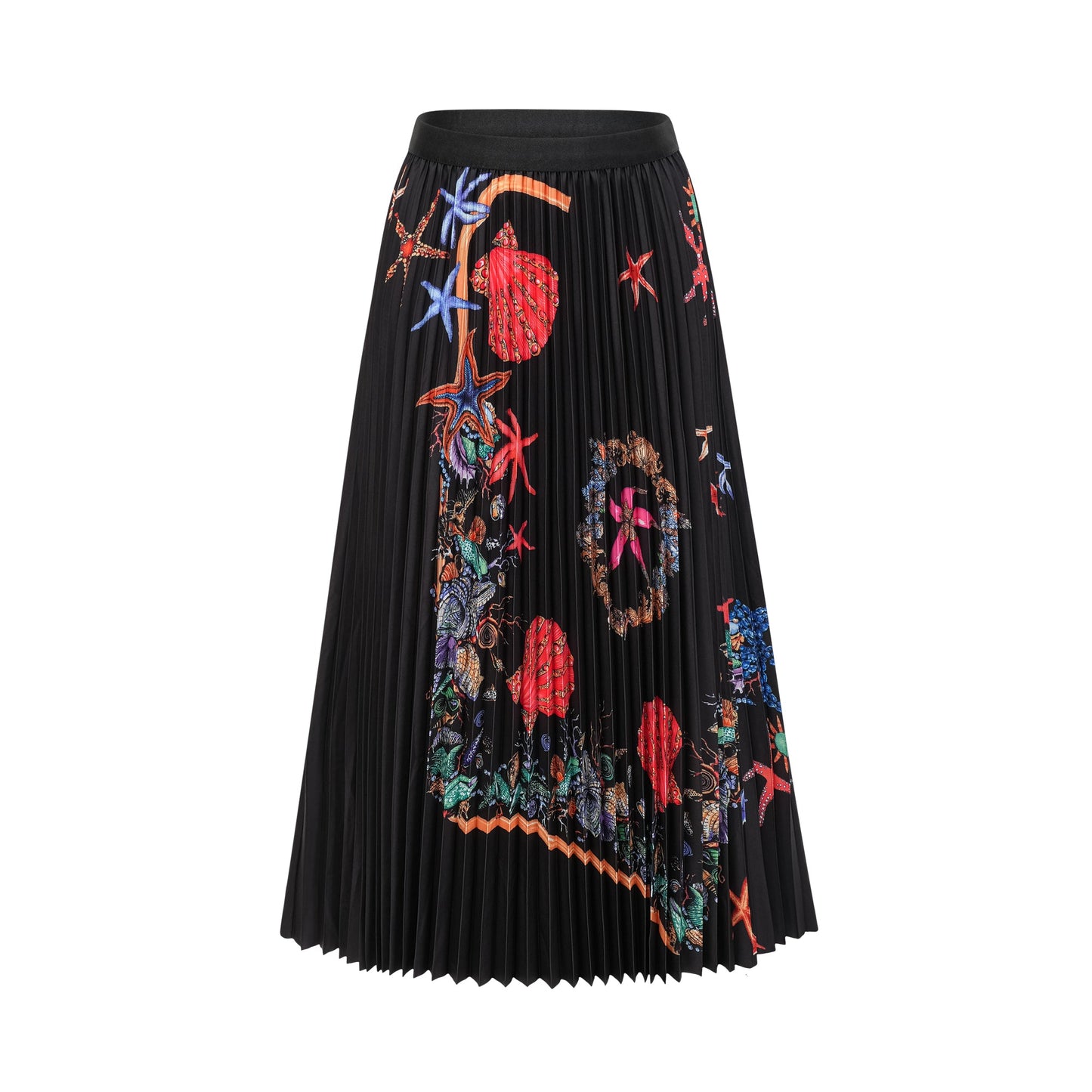 La Jardin Minuit — Printed knit top and pleated midi skirt