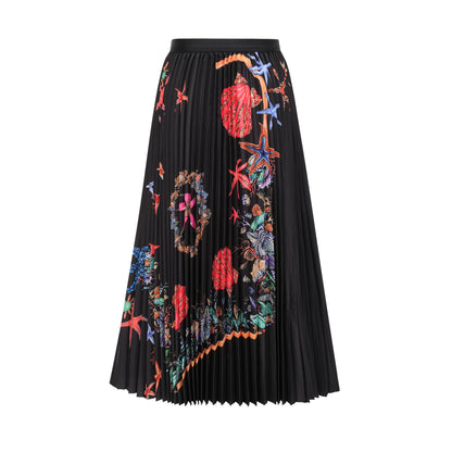 La Jardin Minuit — Printed knit top and pleated midi skirt