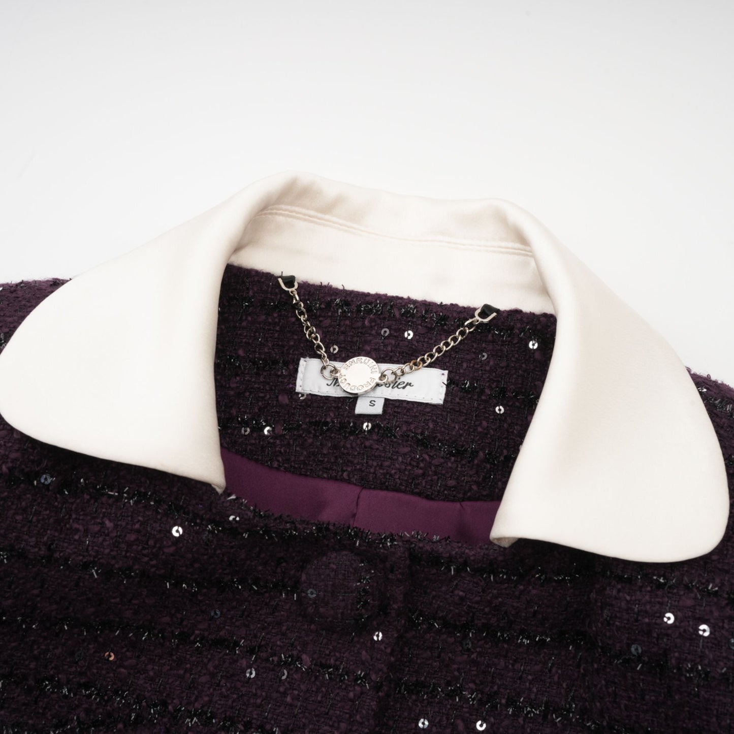 La Pourpre Éclatante — Cropped tweed jacket and mini skirt set