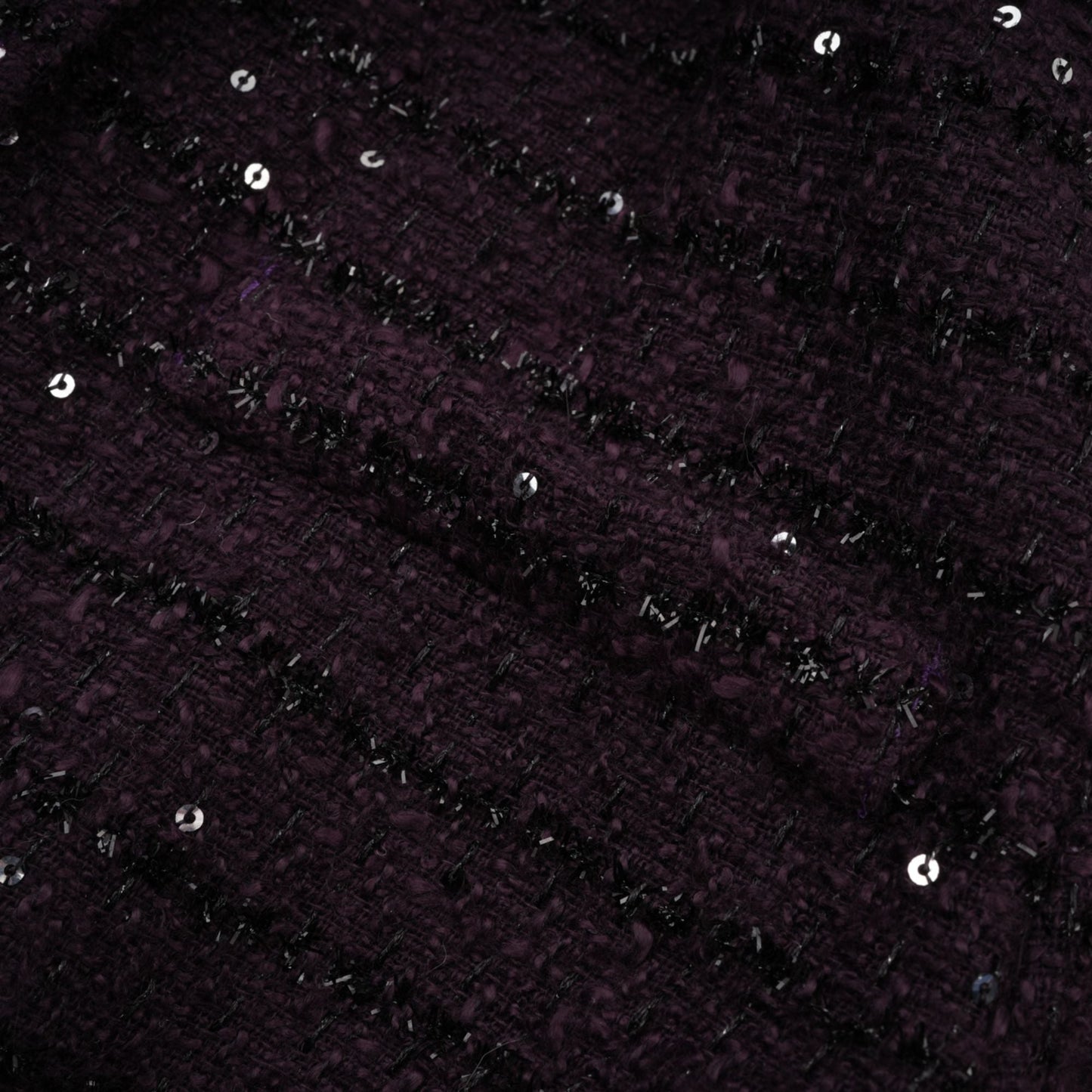 La Minuit — Sequin tweed cropped jacket and mini skirt