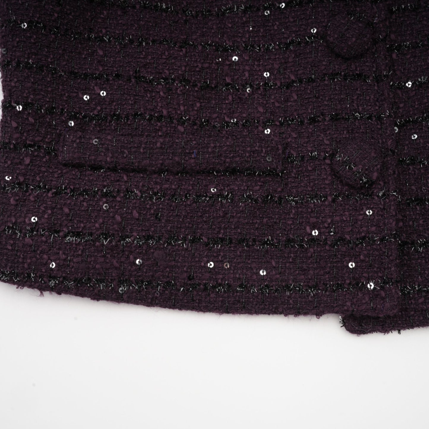 La Minuit — Sequin tweed cropped jacket and mini skirt