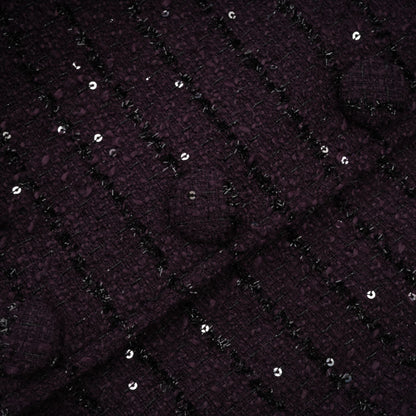 La Pourpre Éclatante — Cropped tweed jacket and mini skirt set