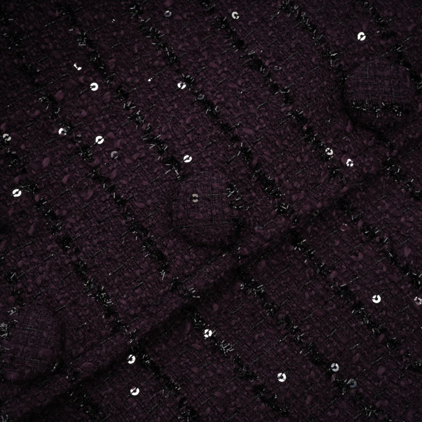 La Minuit — Sequin tweed cropped jacket and mini skirt