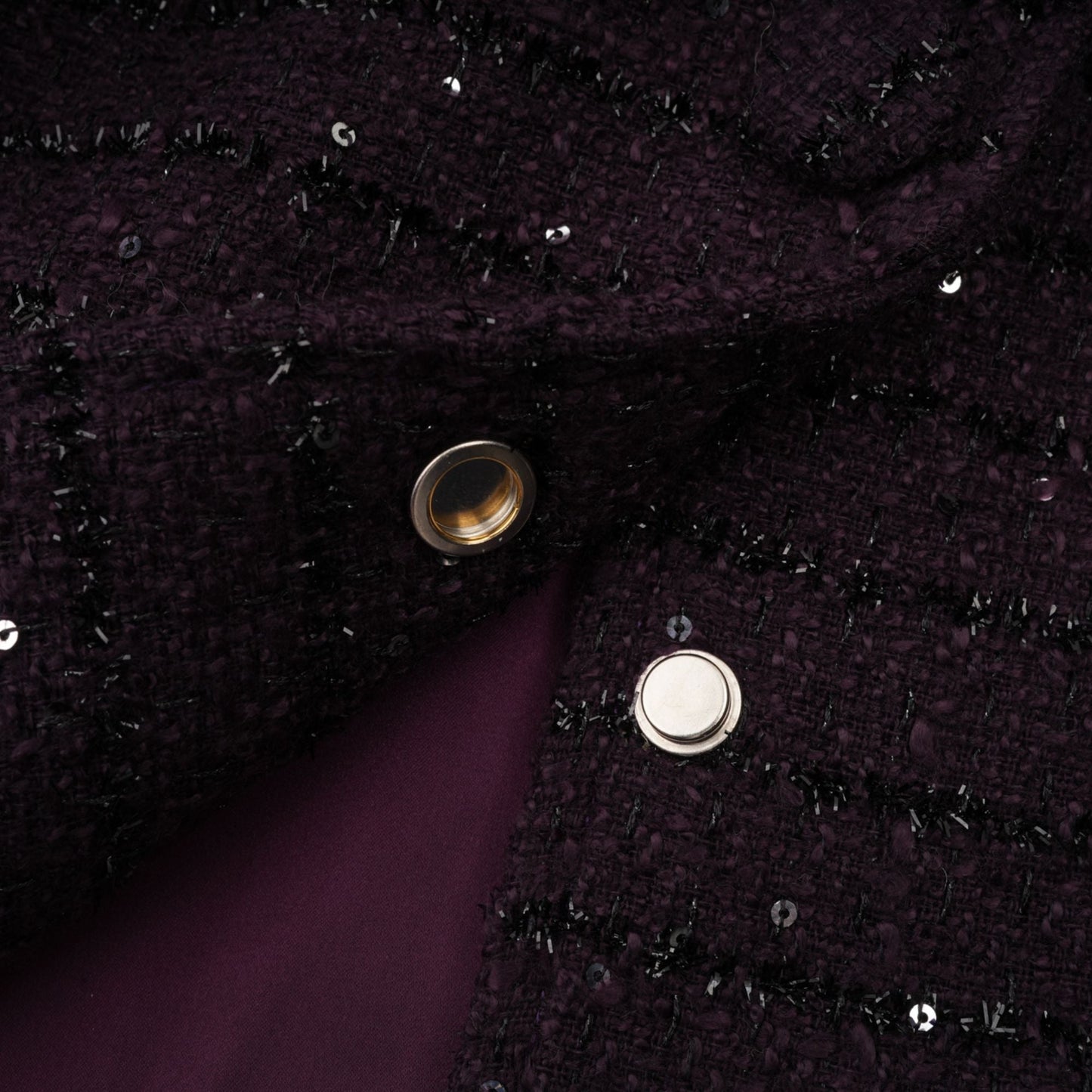 La Pourpre Éclatante — Cropped tweed jacket and mini skirt set