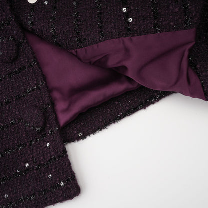 La Minuit — Sequin tweed cropped jacket and mini skirt