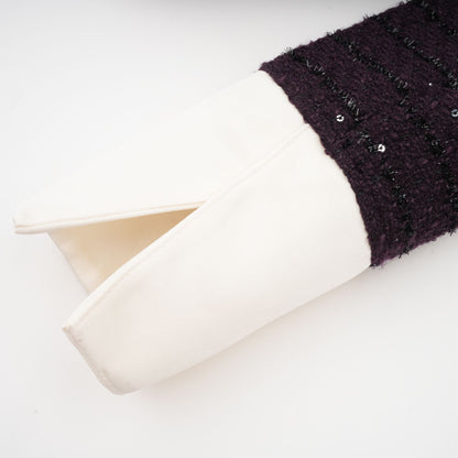 La Minuit — Sequin tweed cropped jacket and mini skirt