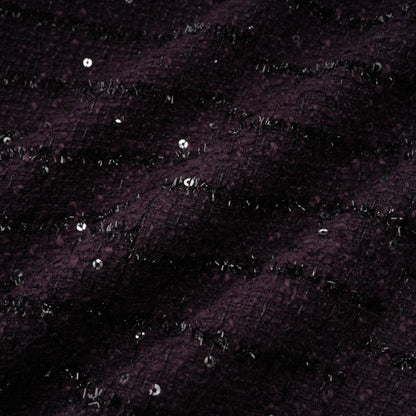 La Minuit — Sequin tweed cropped jacket and mini skirt