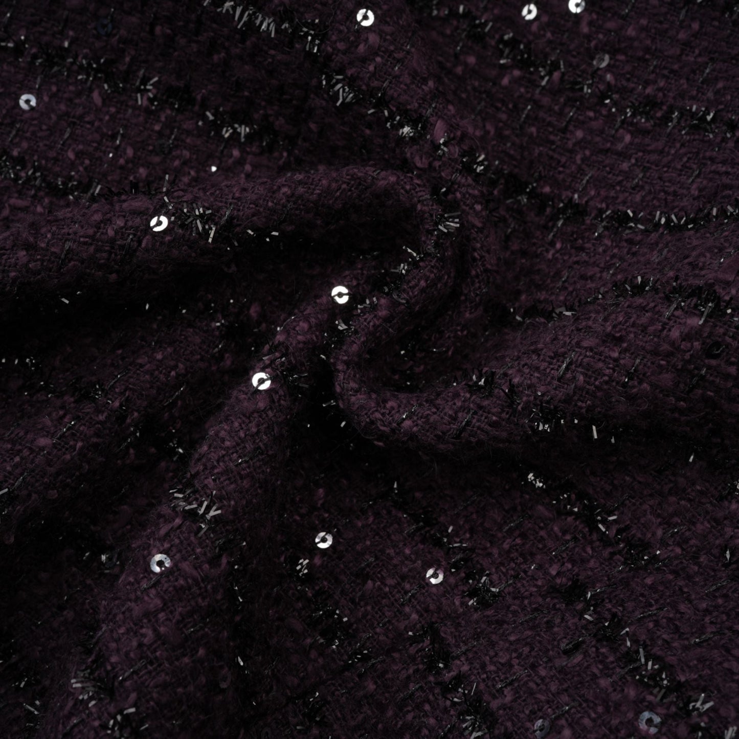 La Minuit — Sequin tweed cropped jacket and mini skirt