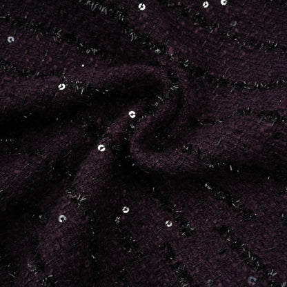 La Minuit — Sequin tweed cropped jacket and mini skirt