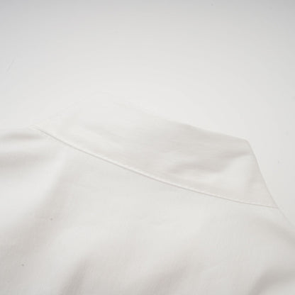 La Foulard Éthérée — Pleated scarf-collar cropped blouse
