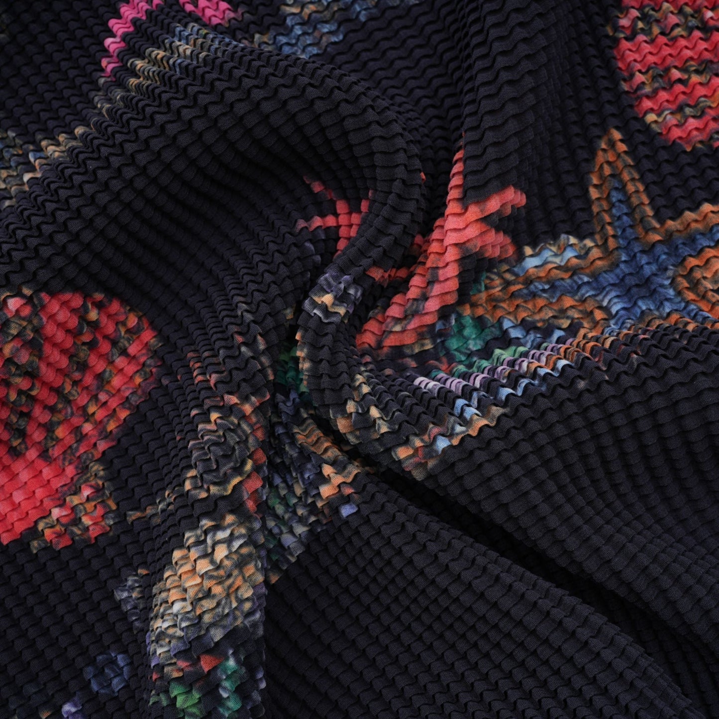 La Jardin Minuit — Printed knit top and pleated midi skirt