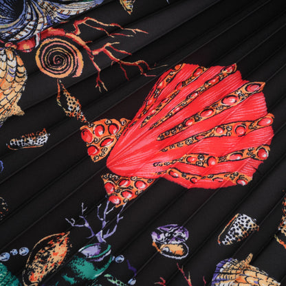 La Jardin Minuit — Printed knit top and pleated midi skirt