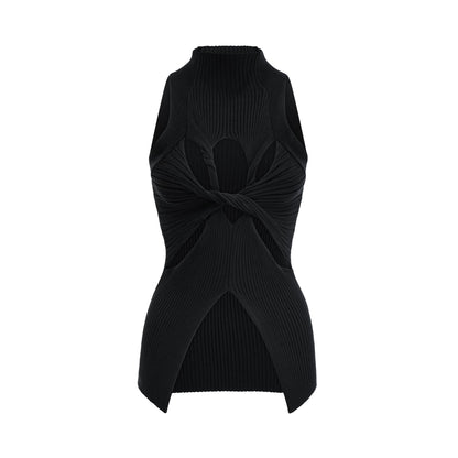 Le Nocturne — Ribbed cut-out twist top