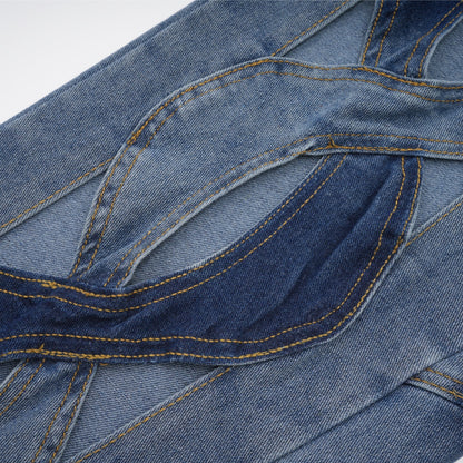 Le Indigo Découpé — High-waist panelled denim