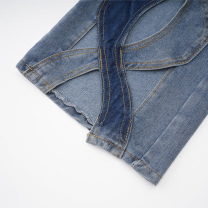Le Indigo Découpé — High-waist panelled denim