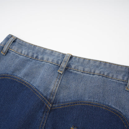 Le Indigo Découpé — High-waist panelled denim