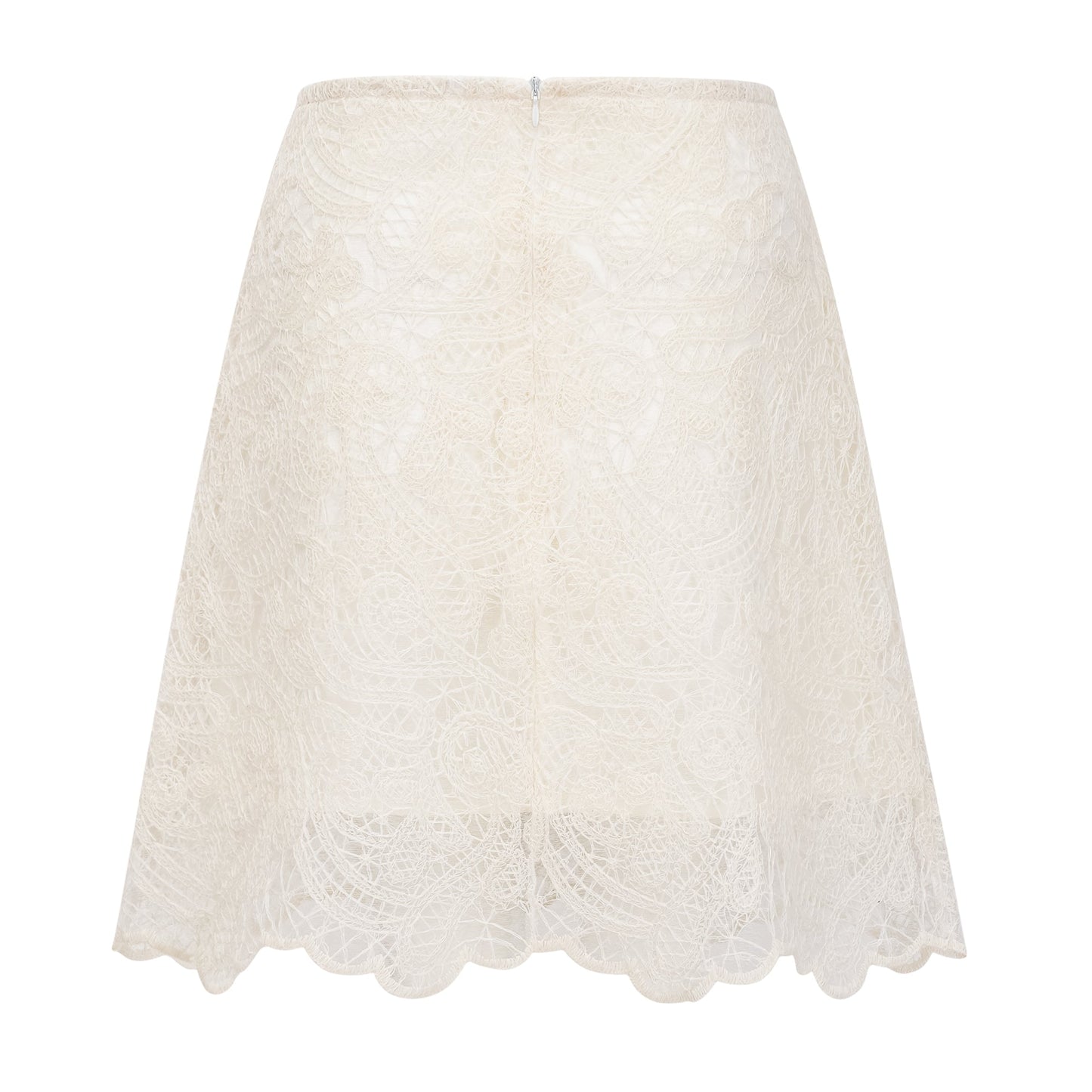 La Dentelle Claire — Embroidered lace blouse and mini skirt
