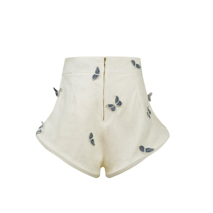 La Brise Papillon — Embroidered shirt and high-waisted shorts set