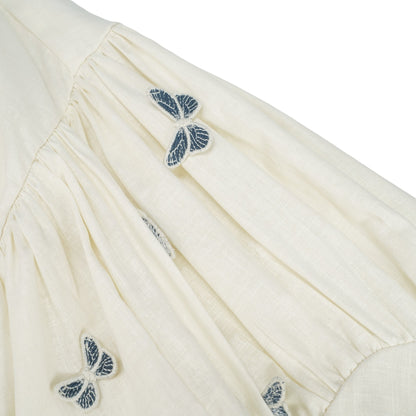 La Brise Papillon — Embroidered shirt and high-waisted shorts set