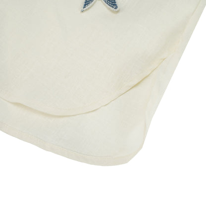 La Brise Papillon — Embroidered shirt and high-waisted shorts set