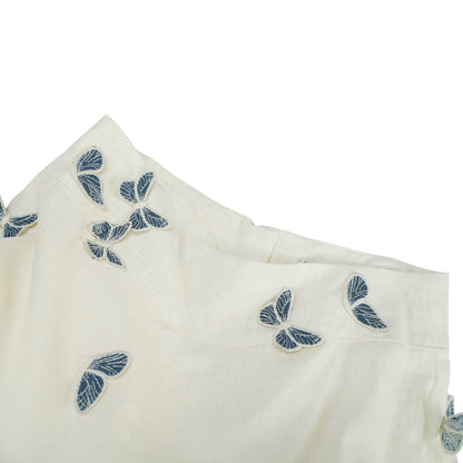 La Brise Papillon — Embroidered shirt and high-waisted shorts set